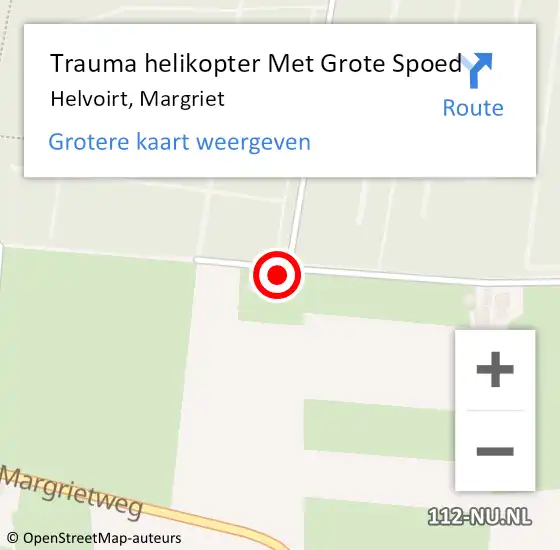 Locatie op kaart van de 112 melding: Trauma helikopter Met Grote Spoed Naar Helvoirt, Margriet op 20 mei 2022 07:57
