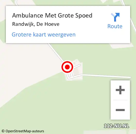 Locatie op kaart van de 112 melding: Ambulance Met Grote Spoed Naar Randwijk, De Hoeve op 17 juli 2014 20:56