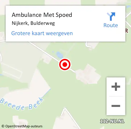 Locatie op kaart van de 112 melding: Ambulance Met Spoed Naar Nijkerk, Bulderweg op 20 mei 2022 08:05