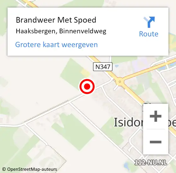 Locatie op kaart van de 112 melding: Brandweer Met Spoed Naar Haaksbergen, Binnenveldweg op 20 mei 2022 08:22