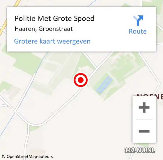 Locatie op kaart van de 112 melding: Politie Met Grote Spoed Naar Haaren, Groenstraat op 20 mei 2022 09:14