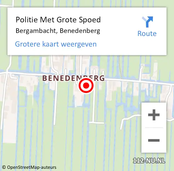 Locatie op kaart van de 112 melding: Politie Met Grote Spoed Naar Bergambacht, Benedenberg op 20 mei 2022 09:54