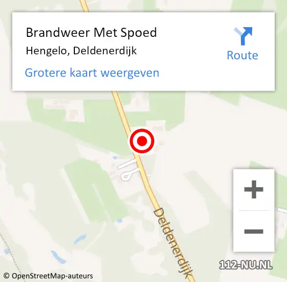 Locatie op kaart van de 112 melding: Brandweer Met Spoed Naar Hengelo, Deldenerdijk op 20 mei 2022 11:34