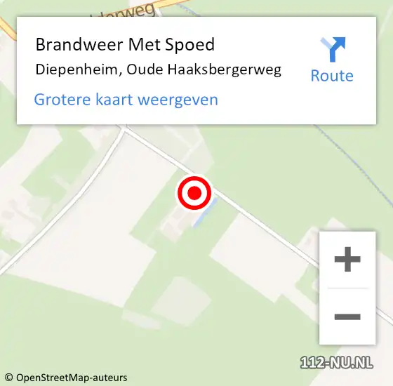 Locatie op kaart van de 112 melding: Brandweer Met Spoed Naar Diepenheim, Oude Haaksbergerweg op 20 mei 2022 11:44