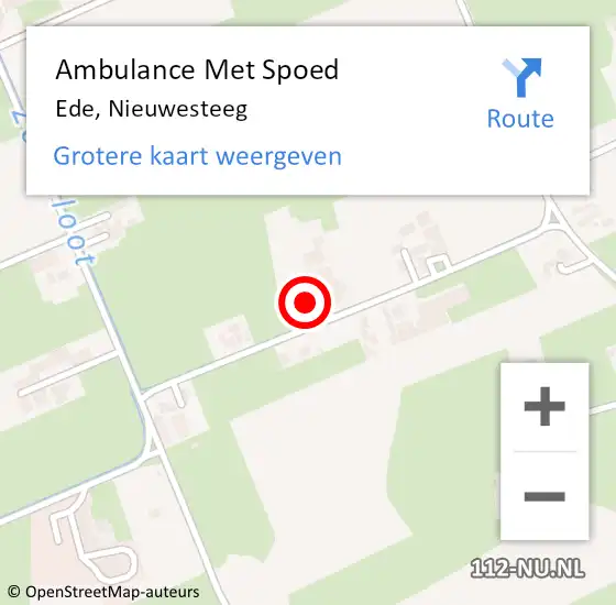 Locatie op kaart van de 112 melding: Ambulance Met Spoed Naar Ede, Nieuwesteeg op 17 juli 2014 21:29