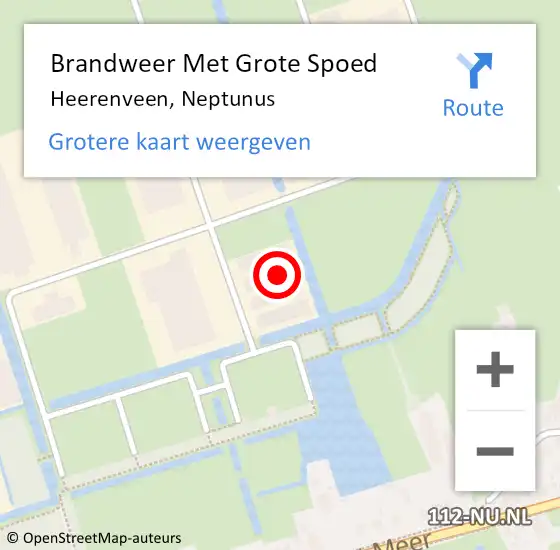 Locatie op kaart van de 112 melding: Brandweer Met Grote Spoed Naar Heerenveen, Neptunus op 20 mei 2022 13:20