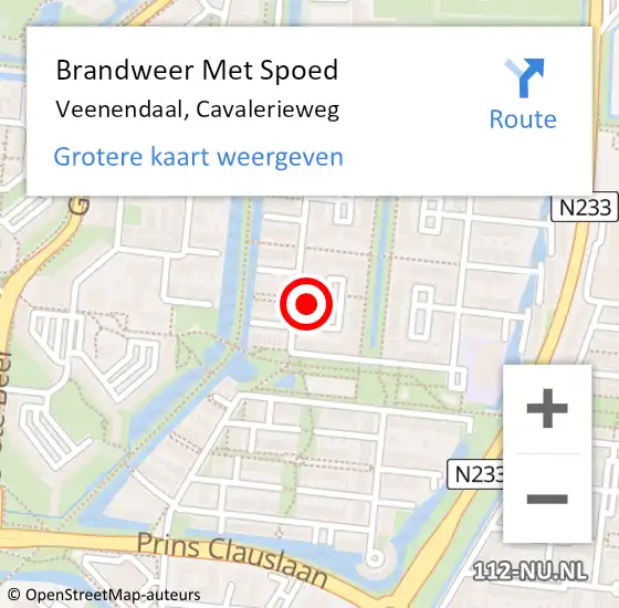 Locatie op kaart van de 112 melding: Brandweer Met Spoed Naar Veenendaal, Cavalerieweg op 20 mei 2022 14:01