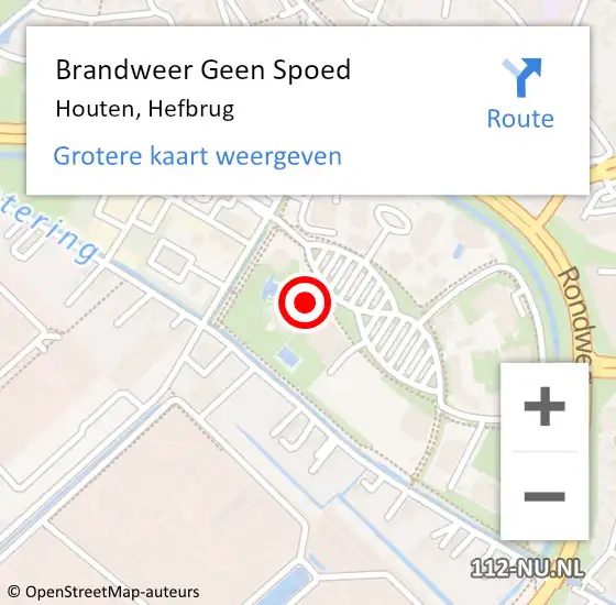 Locatie op kaart van de 112 melding: Brandweer Geen Spoed Naar Houten, Hefbrug op 20 mei 2022 14:42