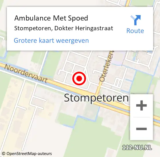 Locatie op kaart van de 112 melding: Ambulance Met Spoed Naar Stompetoren, Dokter Heringastraat op 8 oktober 2013 16:42