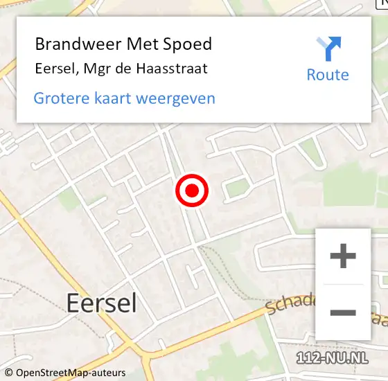 Locatie op kaart van de 112 melding: Brandweer Met Spoed Naar Eersel, Mgr de Haasstraat op 20 mei 2022 14:53