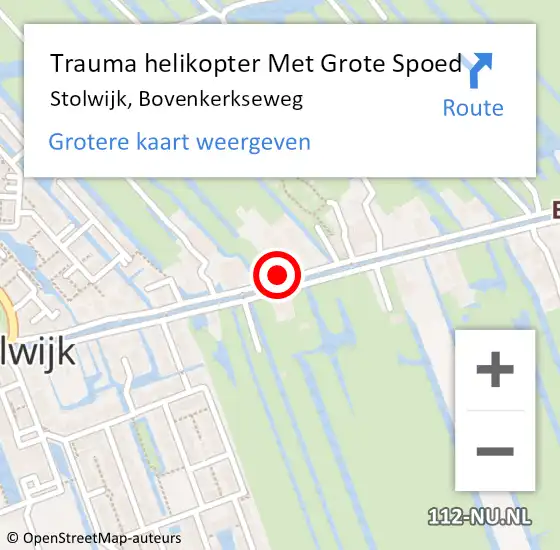 Locatie op kaart van de 112 melding: Trauma helikopter Met Grote Spoed Naar Stolwijk, Bovenkerkseweg op 20 mei 2022 15:33