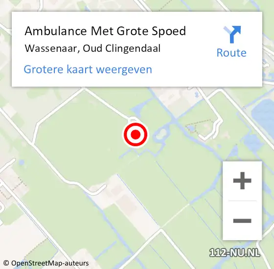 Locatie op kaart van de 112 melding: Ambulance Met Grote Spoed Naar Wassenaar, Oud Clingendaal op 20 mei 2022 15:54