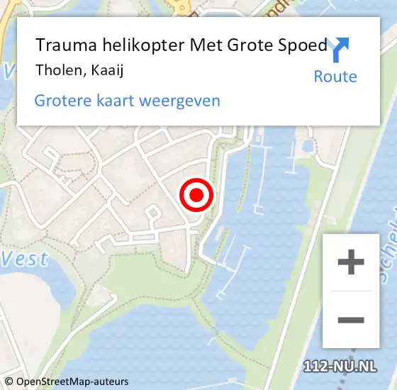 Locatie op kaart van de 112 melding: Trauma helikopter Met Grote Spoed Naar Tholen, Kaaij op 20 mei 2022 16:15