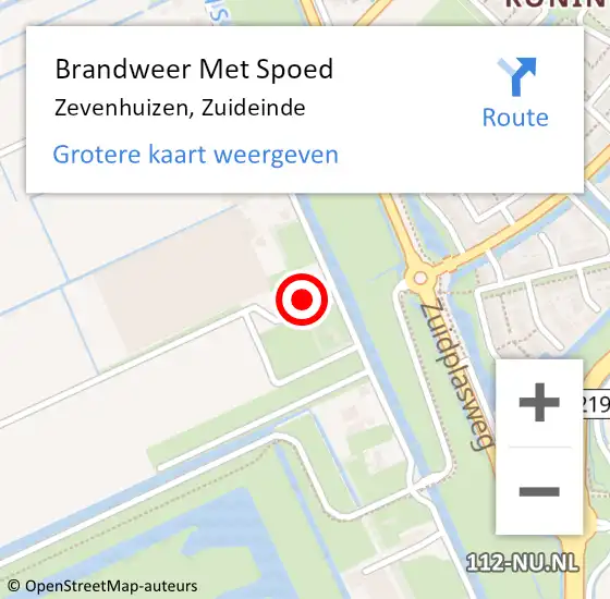 Locatie op kaart van de 112 melding: Brandweer Met Spoed Naar Zevenhuizen, Zuideinde op 20 mei 2022 16:35