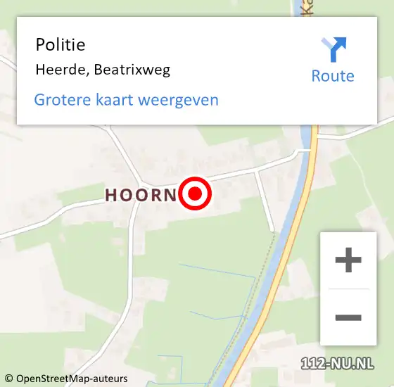 Locatie op kaart van de 112 melding: Politie Heerde, Beatrixweg op 20 mei 2022 16:43