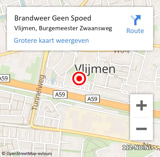 Locatie op kaart van de 112 melding: Brandweer Geen Spoed Naar Vlijmen, Burgemeester Zwaansweg op 20 mei 2022 17:14