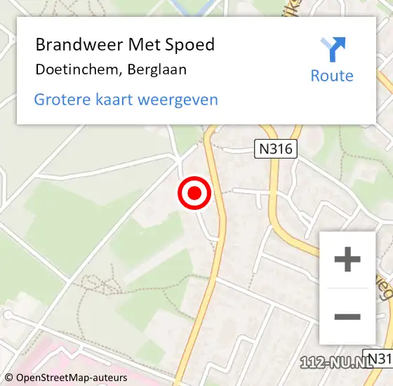 Locatie op kaart van de 112 melding: Brandweer Met Spoed Naar Doetinchem, Berglaan op 20 mei 2022 17:19