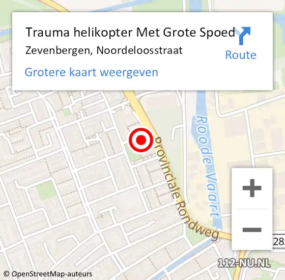 Locatie op kaart van de 112 melding: Trauma helikopter Met Grote Spoed Naar Zevenbergen, Noordeloosstraat op 20 mei 2022 17:37