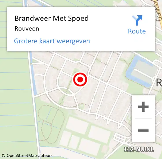 Locatie op kaart van de 112 melding: Brandweer Met Spoed Naar Rouveen op 20 mei 2022 18:00