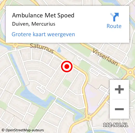 Locatie op kaart van de 112 melding: Ambulance Met Spoed Naar Duiven, Mercurius op 20 mei 2022 18:11