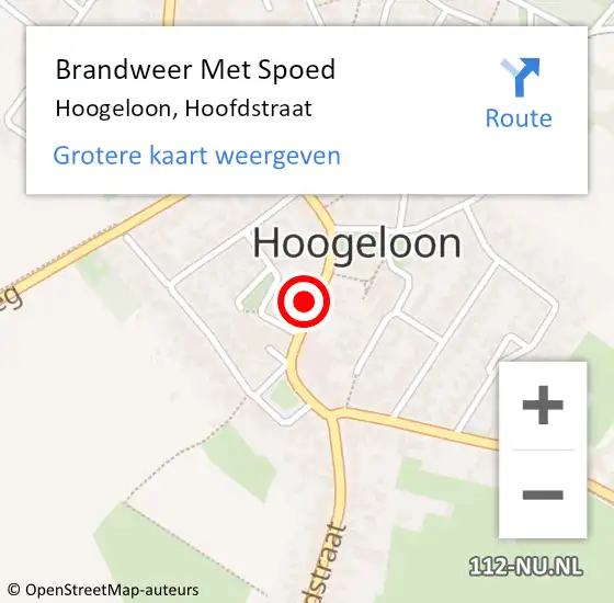 Locatie op kaart van de 112 melding: Brandweer Met Spoed Naar Hoogeloon, Hoofdstraat op 20 mei 2022 19:15