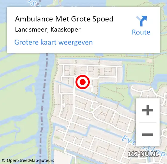 Locatie op kaart van de 112 melding: Ambulance Met Grote Spoed Naar Landsmeer, Kaaskoper op 20 mei 2022 20:04