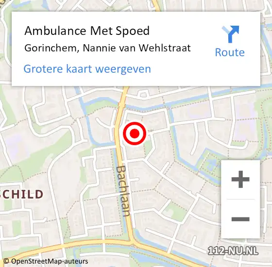 Locatie op kaart van de 112 melding: Ambulance Met Spoed Naar Gorinchem, Nannie van Wehlstraat op 20 mei 2022 20:04