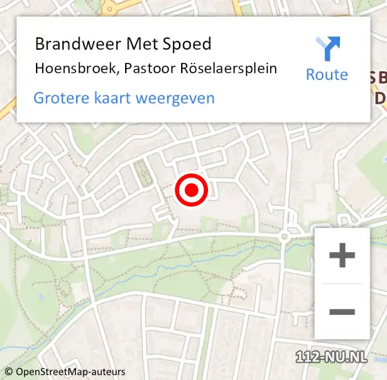 Locatie op kaart van de 112 melding: Brandweer Met Spoed Naar Hoensbroek, Pastoor Röselaersplein op 20 mei 2022 21:05