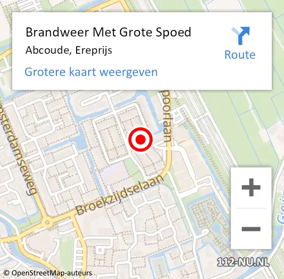 Locatie op kaart van de 112 melding: Brandweer Met Grote Spoed Naar Abcoude, Ereprijs op 20 mei 2022 21:17