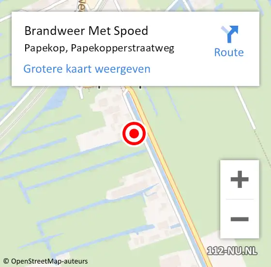 Locatie op kaart van de 112 melding: Brandweer Met Spoed Naar Papekop, Papekopperstraatweg op 20 mei 2022 21:36