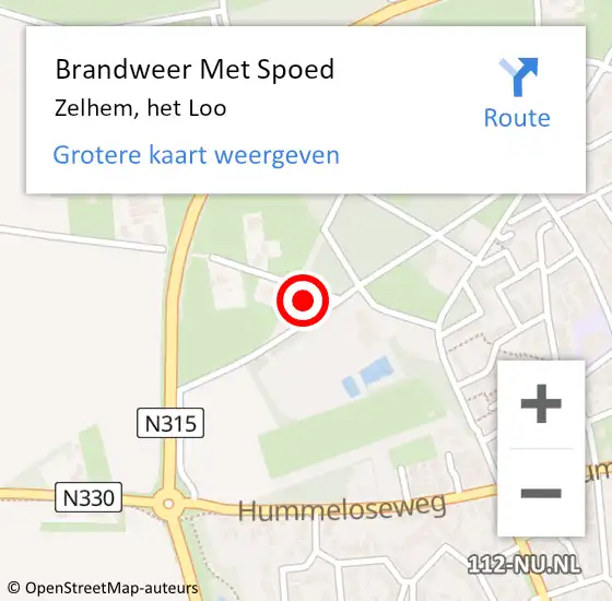 Locatie op kaart van de 112 melding: Brandweer Met Spoed Naar Zelhem, het Loo op 20 mei 2022 21:57