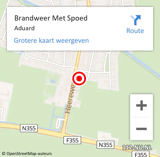 Locatie op kaart van de 112 melding: Brandweer Met Spoed Naar Aduard op 20 mei 2022 22:07