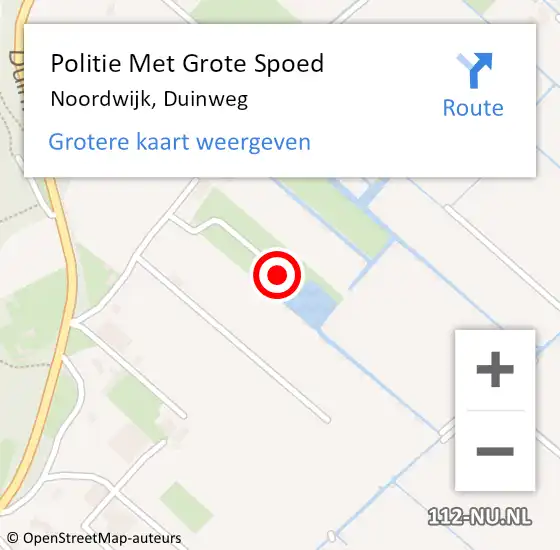 Locatie op kaart van de 112 melding: Politie Met Grote Spoed Naar Noordwijk, Duinweg op 20 mei 2022 22:39