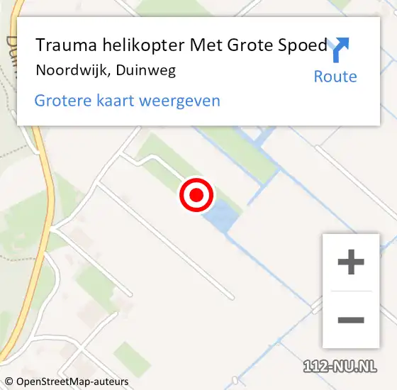Locatie op kaart van de 112 melding: Trauma helikopter Met Grote Spoed Naar Noordwijk, Duinweg op 20 mei 2022 22:43