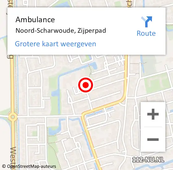 Locatie op kaart van de 112 melding: Ambulance Noord-Scharwoude, Zijperpad op 8 oktober 2013 16:48