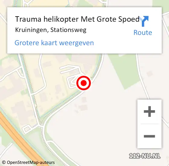 Locatie op kaart van de 112 melding: Trauma helikopter Met Grote Spoed Naar Kruiningen, Stationsweg op 21 mei 2022 00:04