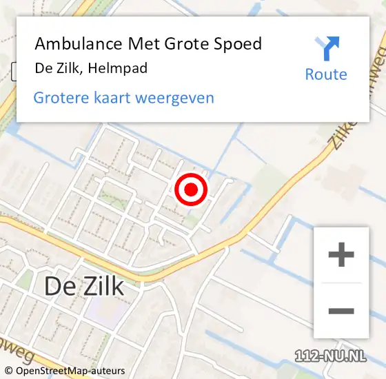 Locatie op kaart van de 112 melding: Ambulance Met Grote Spoed Naar De Zilk, Helmpad op 21 mei 2022 00:23