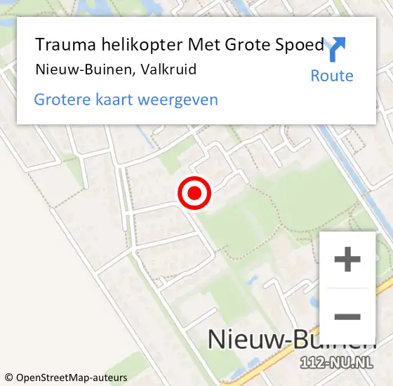 Locatie op kaart van de 112 melding: Trauma helikopter Met Grote Spoed Naar Nieuw-Buinen, Valkruid op 21 mei 2022 00:44