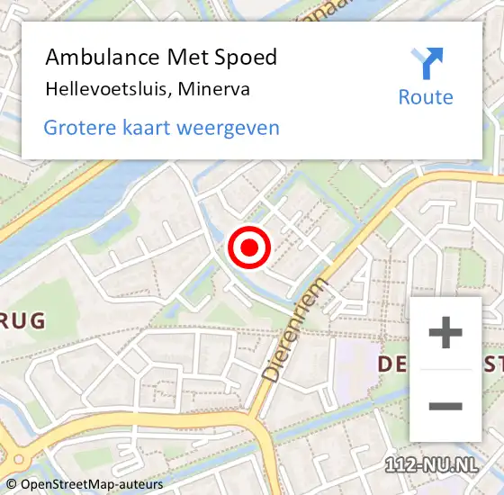 Locatie op kaart van de 112 melding: Ambulance Met Spoed Naar Hellevoetsluis, Minerva op 21 mei 2022 04:02