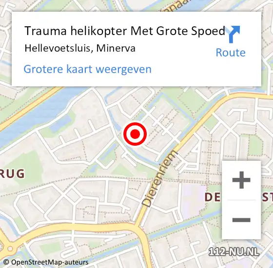 Locatie op kaart van de 112 melding: Trauma helikopter Met Grote Spoed Naar Hellevoetsluis, Minerva op 21 mei 2022 04:07