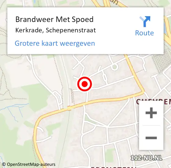 Locatie op kaart van de 112 melding: Brandweer Met Spoed Naar Kerkrade, Schepenenstraat op 21 mei 2022 05:31