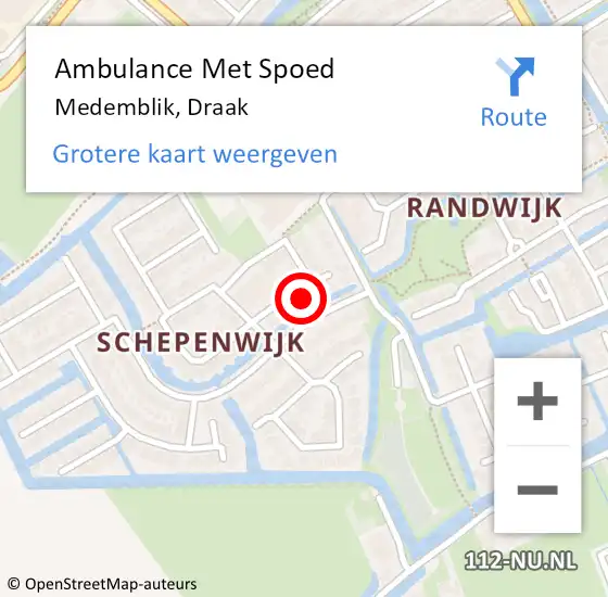 Locatie op kaart van de 112 melding: Ambulance Met Spoed Naar Medemblik, Draak op 21 mei 2022 06:23