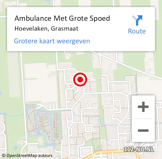 Locatie op kaart van de 112 melding: Ambulance Met Grote Spoed Naar Hoevelaken, Grasmaat op 21 mei 2022 06:40