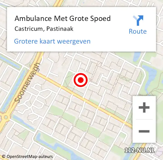 Locatie op kaart van de 112 melding: Ambulance Met Grote Spoed Naar Castricum, Pastinaak op 21 mei 2022 08:10