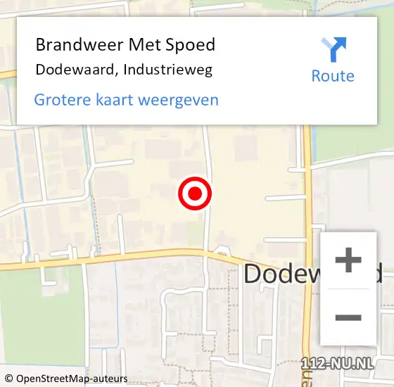 Locatie op kaart van de 112 melding: Brandweer Met Spoed Naar Dodewaard, Industrieweg op 21 mei 2022 09:23