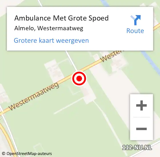 Locatie op kaart van de 112 melding: Ambulance Met Grote Spoed Naar Almelo, Westermaatweg op 21 mei 2022 10:17