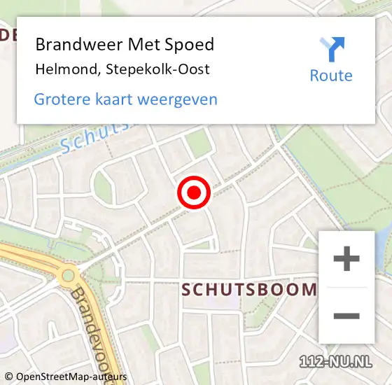 Locatie op kaart van de 112 melding: Brandweer Met Spoed Naar Helmond, Stepekolk-Oost op 21 mei 2022 10:50