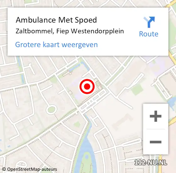 Locatie op kaart van de 112 melding: Ambulance Met Spoed Naar Zaltbommel, Fiep Westendorpplein op 21 mei 2022 11:11