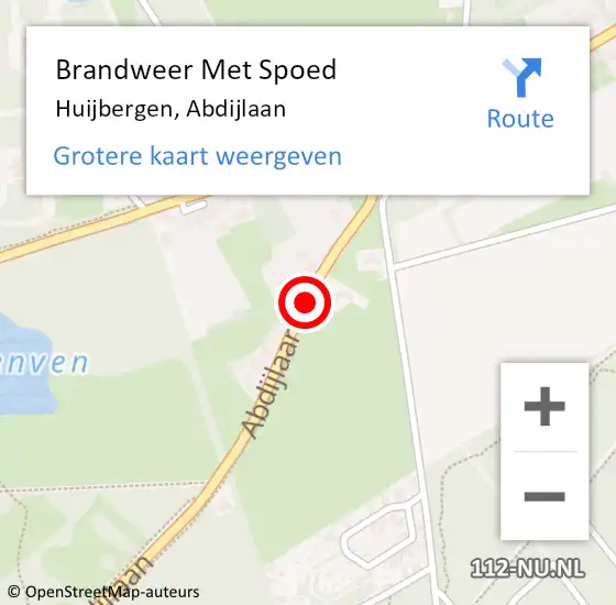 Locatie op kaart van de 112 melding: Brandweer Met Spoed Naar Huijbergen, Abdijlaan op 17 juli 2014 23:58