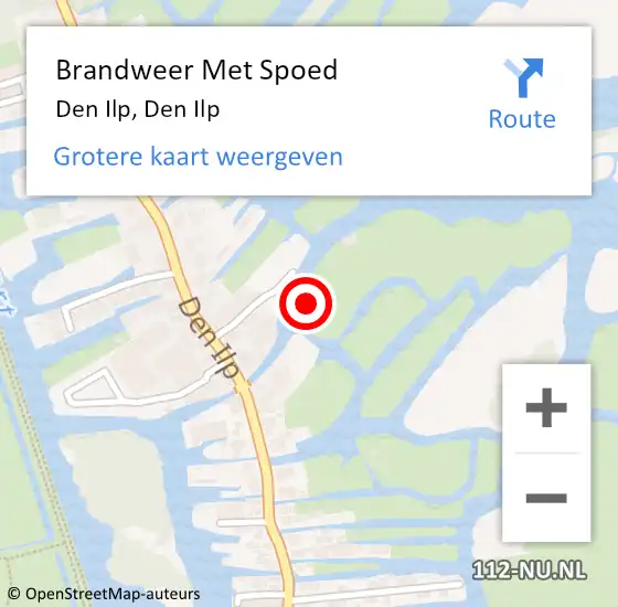 Locatie op kaart van de 112 melding: Brandweer Met Spoed Naar Den Ilp, Den Ilp op 21 mei 2022 11:31